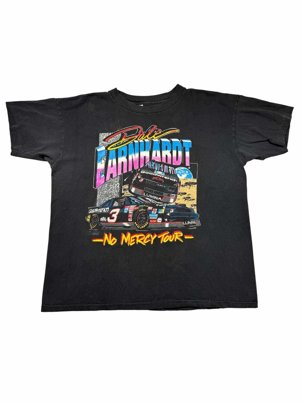 Vintage 1993 Dale Earnhardt No Mercy Tour T Shirt XL NASCAR #3 Made USA